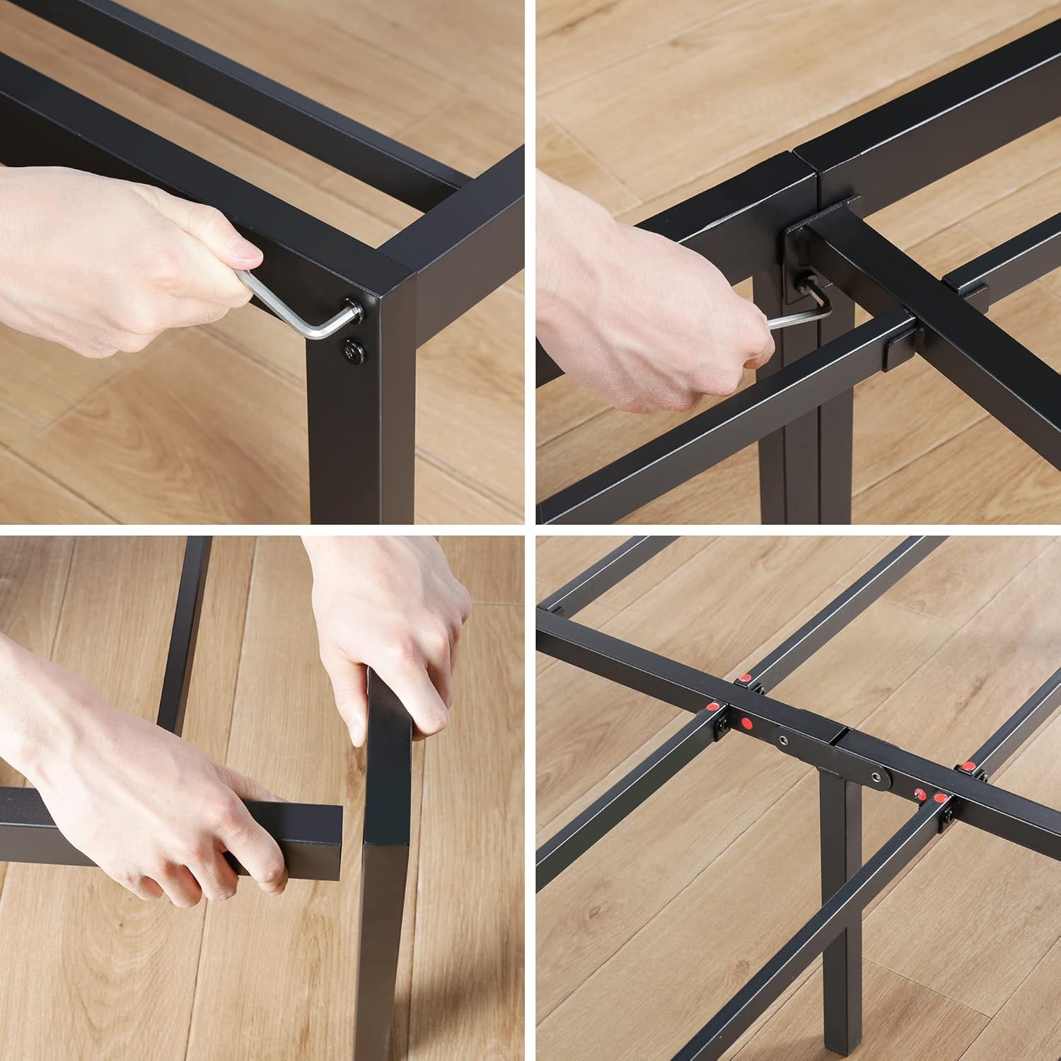 Olee Sleep King Size Platform Bed Frame - 18 Inch Heavy Duty Steel Slat Support, Noise-Free Design, Easy Assembly
