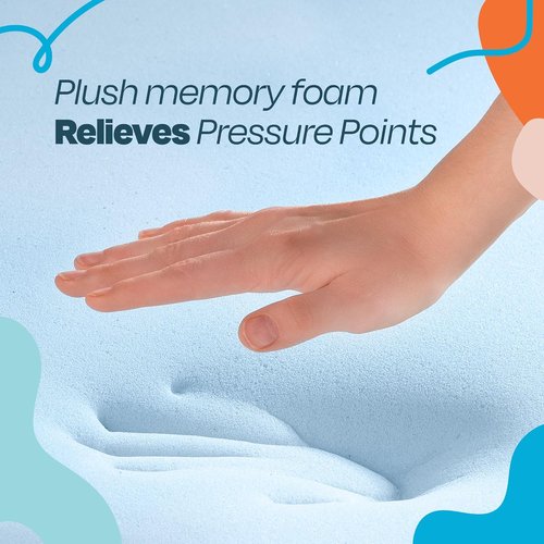 Linenspa Memory Foam Mattress Topper - Twin Size | 2 Inch Gel-Infused Foam for Cooling Comfort