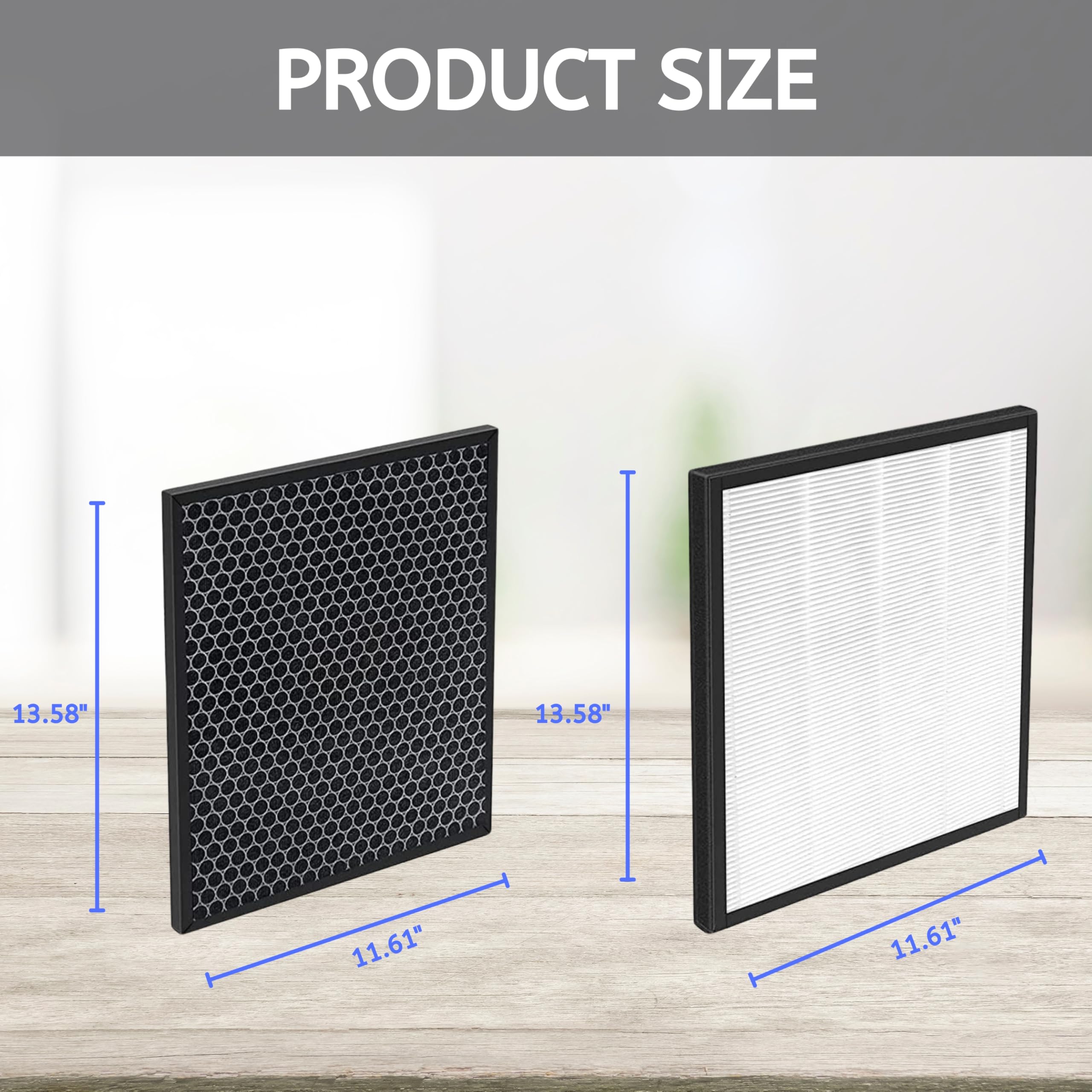Nispira HEPA Air Filter Plus Carbon Pre Filter Replacement Compatible with Levoit Air Purifier LV-PUR131, 4 Packs