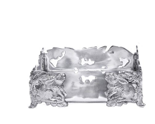 Arthur Court Napkin Holder Box Classic Heavy Cast Aluminum Metal Luncheon Fits Large Lunch Square Spring/Easter Napkins 7.5 inch Square