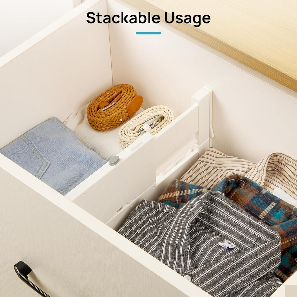Vtopmart 25 PCS Clear Plastic Drawer Organizers Set - 8 Pack Drawer Dividers for Clothes Storage