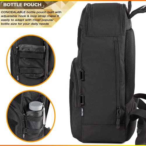 DBTAC Tactical Lunch Backpack, Large Lunch Cooler for Men Women | Backpack Coolers insulated for Work Picnic Travel (Charcoal Camo, 24-Cans)