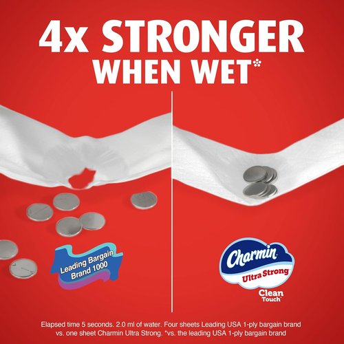 Charmin Ultra Strong Toilet Paper - Clean Touch, 24 Mega Rolls (Equivalent to 120 Regular Rolls)