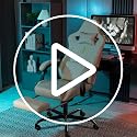 Ergonomic Gaming Chair with Massage Lumbar Support, Footrest & PU Leather