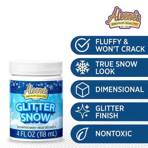 Aleene's Glitter Snow - Sparkling Decorative Snow for Crafts - 4oz Container