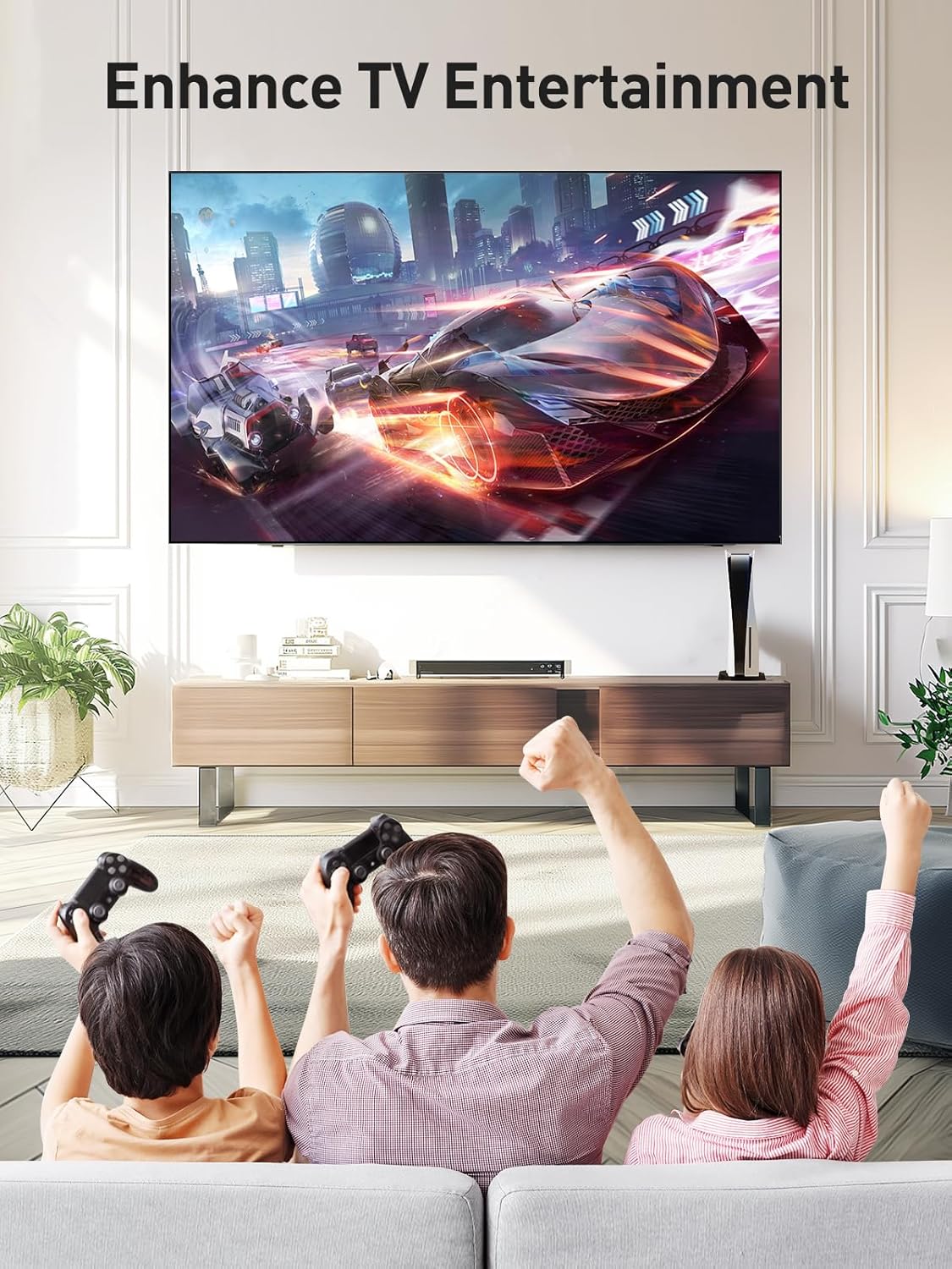 Perlesmith Full Motion TV Wall Mount - Fits 37-82 Inch TVs Up to 132 lbs | Dual Articulating Arms & Tilt