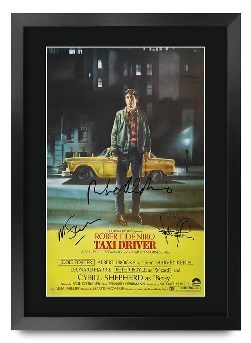 HWC Trading Taxi Driver Robert De Niro, Jodie Foster Gifts Printed Signed Autograph Picture for Movie Memorabilia Fans - 16" x 12" Framed