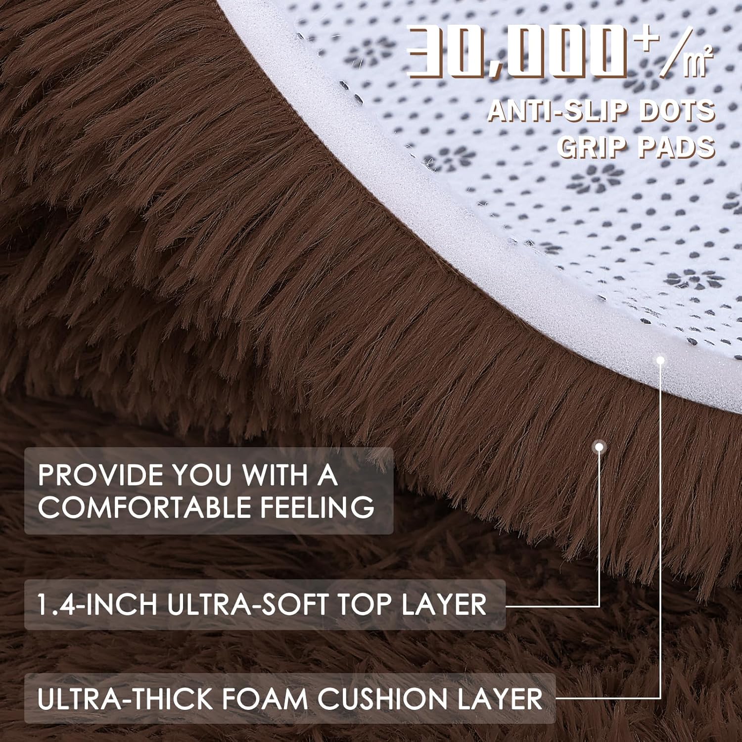 OLANLY Accent Rug - Soft Fluffy Shaggy Area Rug for Bedroom & Living Room | Machine Washable 3x4 ft