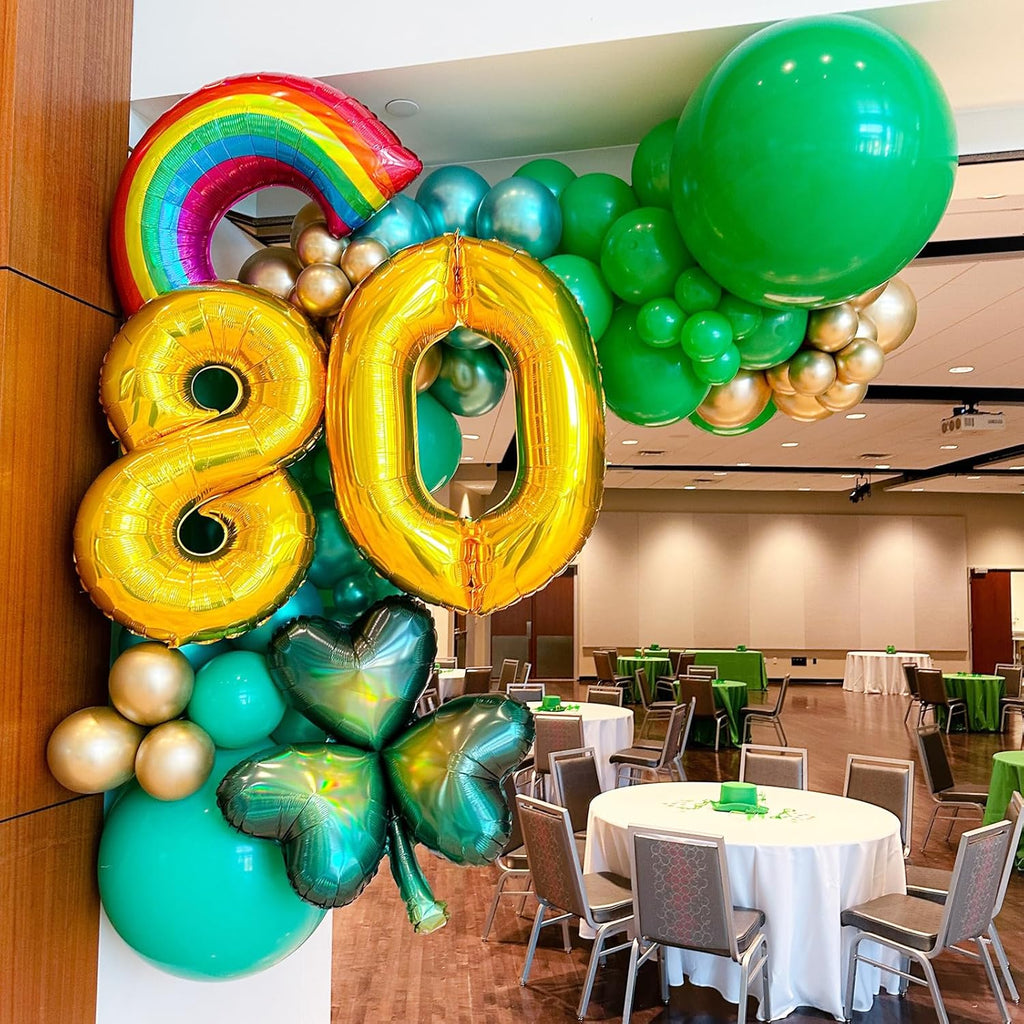 Voircoloria Green Balloon Garland Arch Kit - 90-Pack in Various Sizes for Graduation, Weddings & Parties