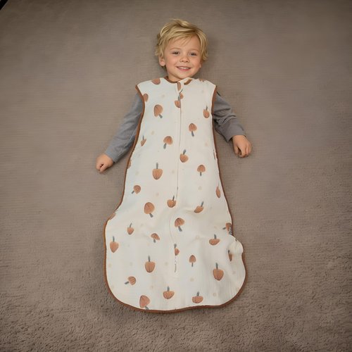 Sleeping Sack for Toddlers (2-3T) - Lightweight Muslin Cotton, 0.8-1.0 Tog, Wearable Blanket, Extra Long, 4-Layer, Warm for All Seasons, 24-36 Months Large Sleeping Bag