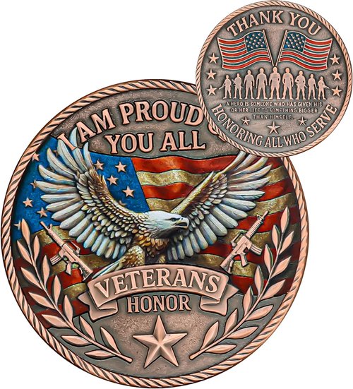 Military Challenge Coins by [Brand Name] - Thank You for Your Service Veteran Medallions | Perfect Military Appreciation Gifts