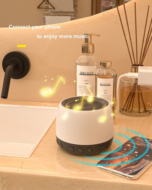 elesories White Noise Machine, Sound Machine with13 Non Looping Natural Soothing Sounds for Adults Baby Sleeping, Also Be Used as a Multifunctional Speaker for Home, Office Privacy | Nursery | Travel…