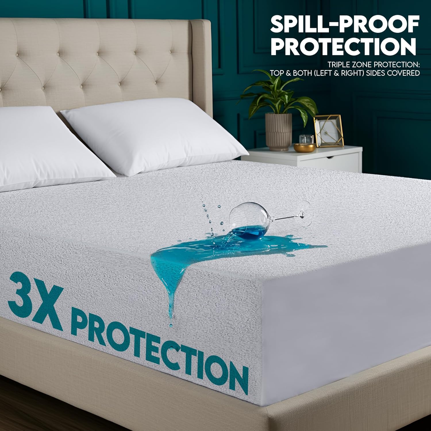 Utopia Bedding Waterproof Mattress Protector - Soft & Breathable Twin Size Terry Cover | Dual-Sided Design