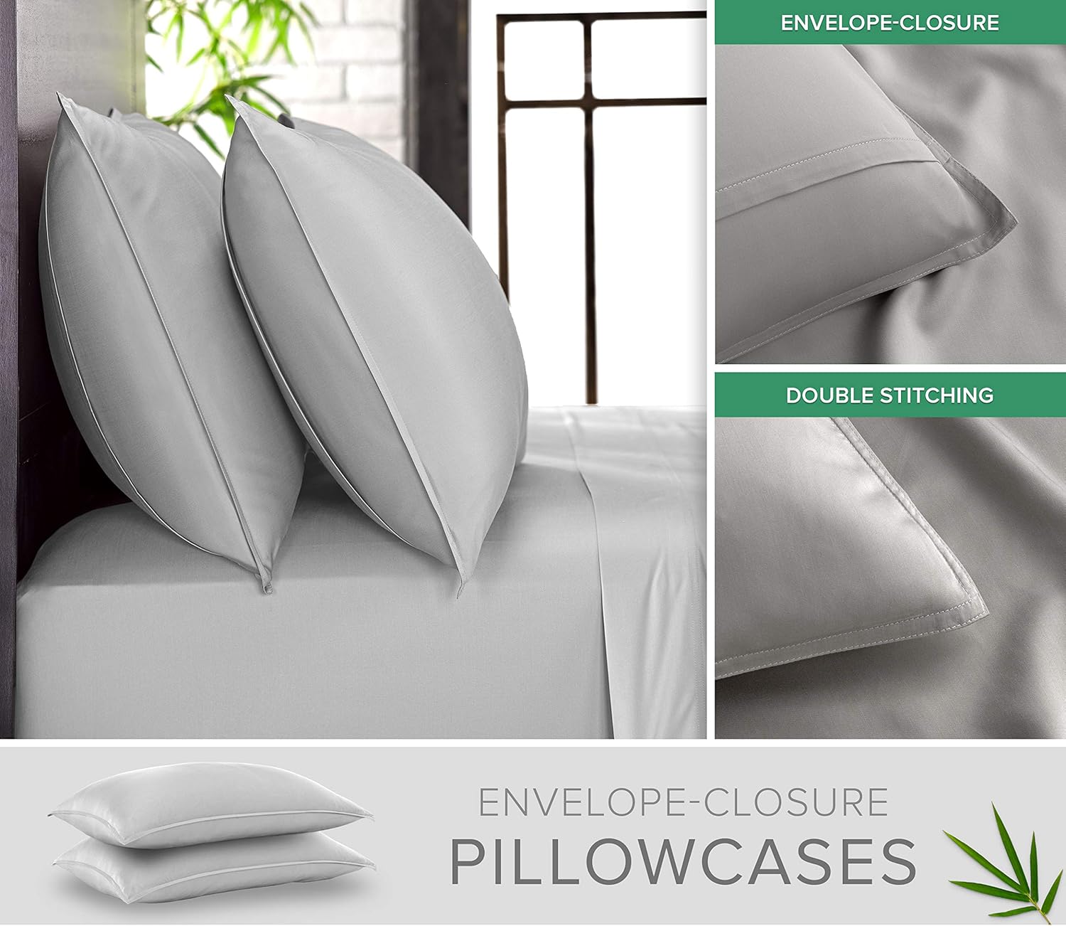 Pure Bamboo California King Sheets - 100% Organic Viscose Bed Sheet Set, Soft & Cooling, Silver Pearl
