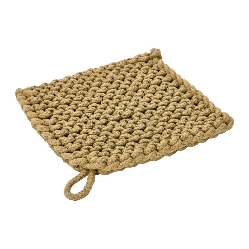 Creative Co-Op Square Cotton Crocheted Potholder, 4 Colors