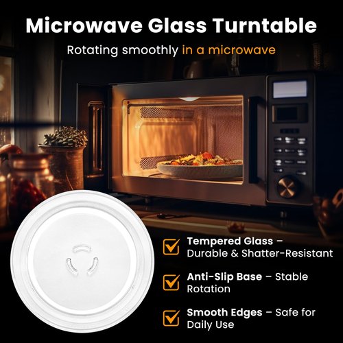 Microwave Glass Plate Turntable 14 1/8 Inch Replacement for G.E Sam-Sung Microwave WB49X10063 DE74-20002B Microwave Plate Replaces WB39X10038 WB49X10096 WB49X10030 DE74-20002D by Fetechmate