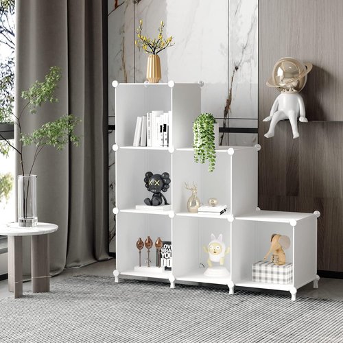 AWTATOS Cube Storage Organizer - 6 Cube Shelves for DIY Closet & Bedroom Organization - White