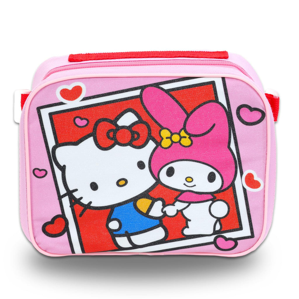 Sanrio Backpack with Lunch Box Set - Bundle of 16" Hello Kitty and Friends, My Melody, Tuxedo Sam Backpack, Lunch Bag, Bottle, Tattoos, More