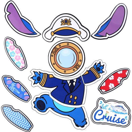 12 Pcs Cruise Door Magnet Large Captain Cruise Door Decorations Cute Reusable Refrigerator Magnets for Cruise Ship Door