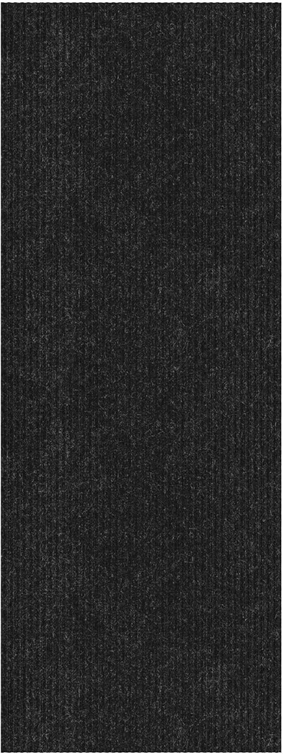 Ottomanson Hallway Runner Rug - Durable Non-Slip Mat for Indoor & Outdoor Use | 2' x 6' Black Carpet
