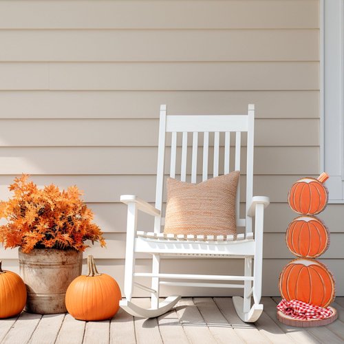 Darware Fall Pumpkin/Christmas Snowman Reversible Stand; 30-Inch Tall Holiday Decor Wooden Stand Up Figure