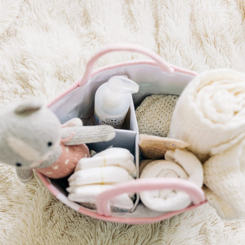 OrganiHaus Pastel Rainbow Nursery Storage Basket, Cotton Rope Toy & Diaper Caddy Organizer with Handles, Baby Diaper Organizer, Foldable Design, Machine Washable, Ideal for Baby Room & Laundry