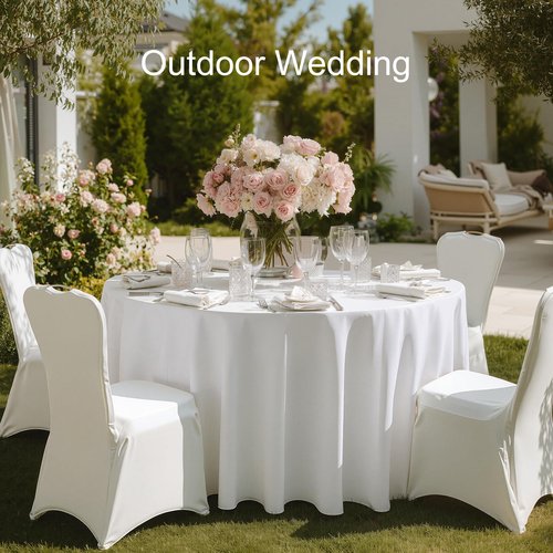 joybest 8 Pack Round Tablecloths 90 Inch White Table Cloth for 30-60 Inch Tables, Washable Polyester Fabric Table Cover for Wedding, Party, Reception, Banquet