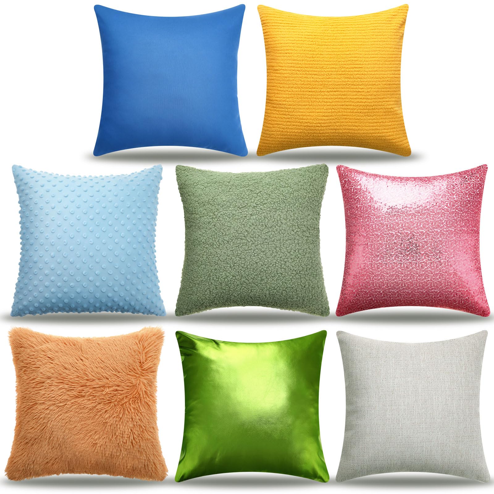 Weysat 8 Pcs Calm Down Corner Supplies Sensory Pillow Cover Sets for Classroom Counseling Office Special Needs Classroom Calm Corner Items Sensory Pillow Cases Autism Therapy