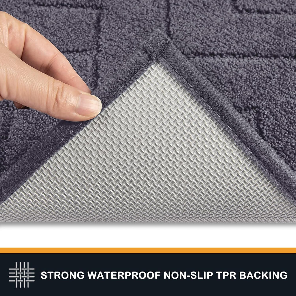 PURRUGS Dirt Trapping Door Mat - Non-Slip, Machine Washable Entry Rug | 20" x 31.5", Grey for Muddy Shoes & Paws