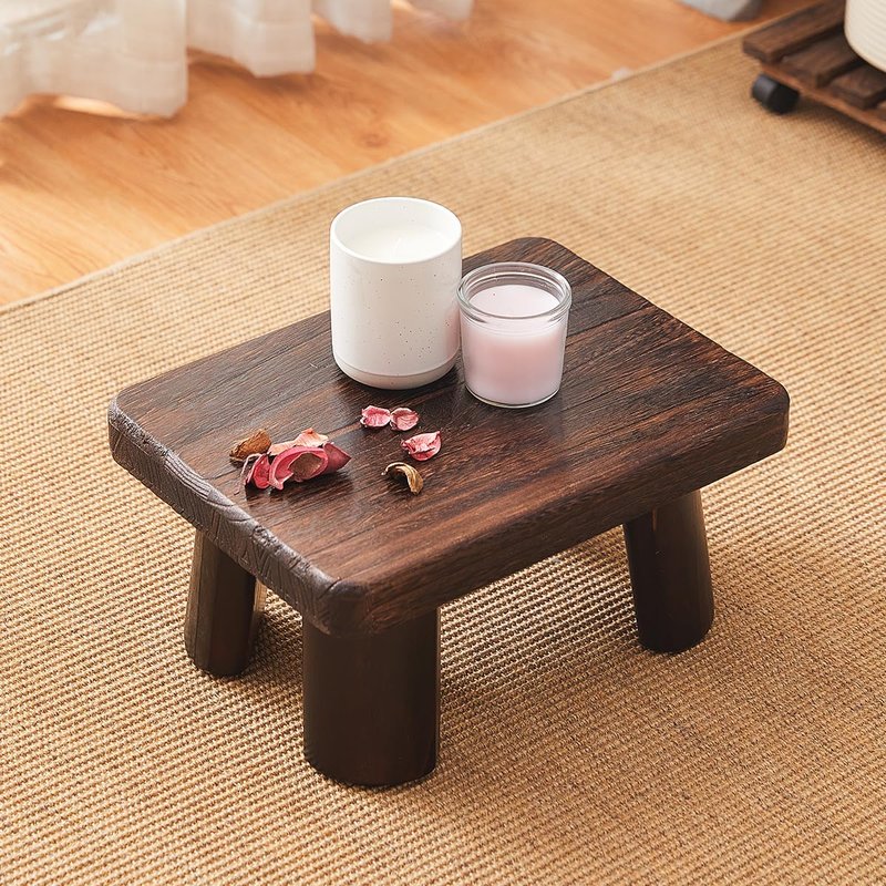 GZQWDC Wooden Foot Stool,Kids Stool,Small Bench,Wooden Steps,Kitchen Step Stool,Wood Plant Stand (14.2"x10.2"x7.1")