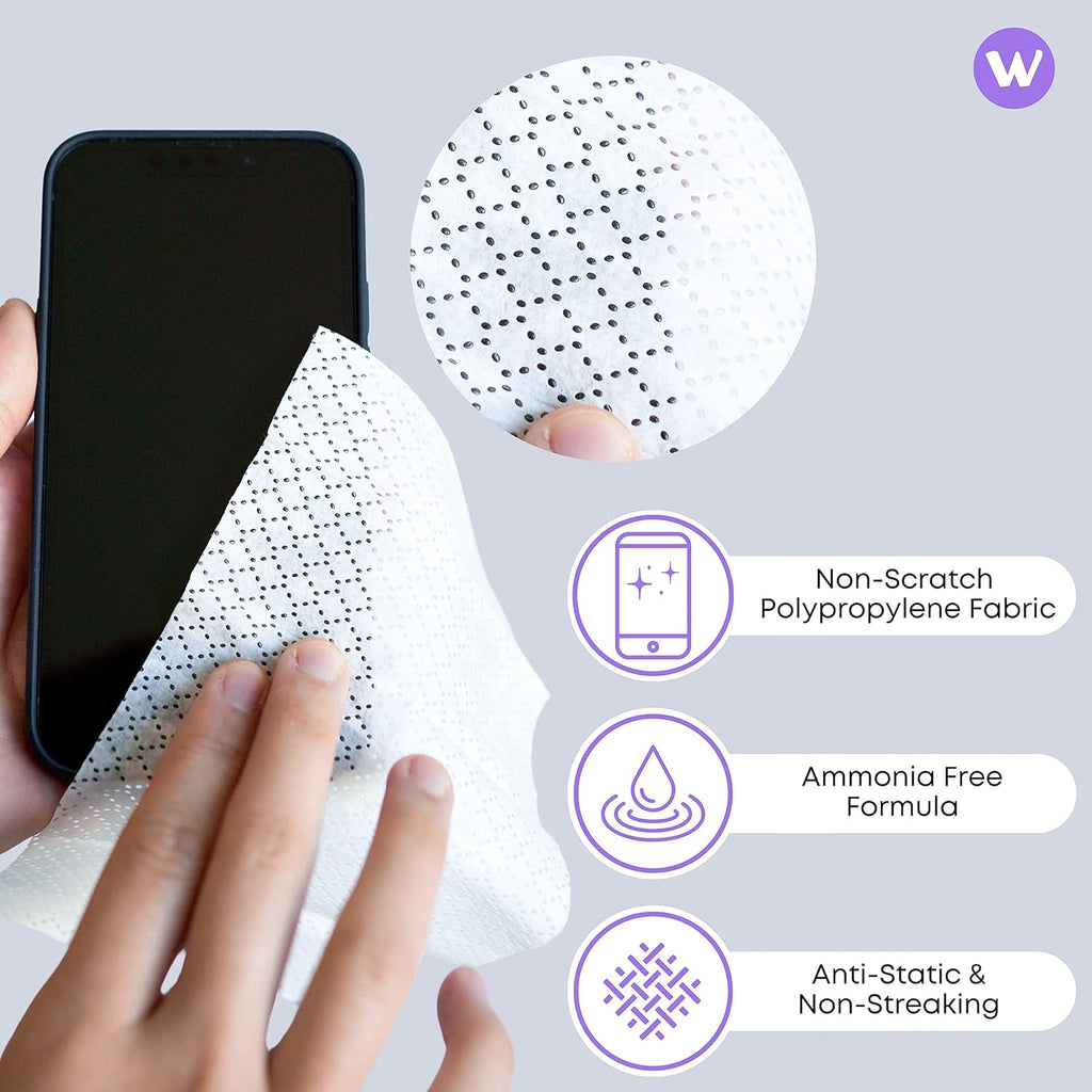 See Clear Lens Cleaning Wipes - Streak-Free Pre-Moistened Towelettes for Eyeglasses & Screens | 192 Wipes in 12 Resealable Packs