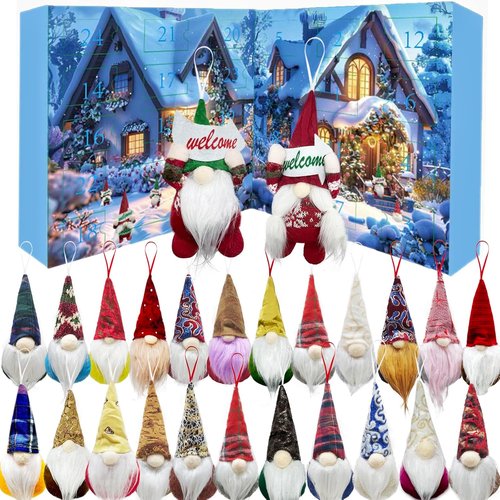 Gnomes Christmas Advent Calendar 2025 - 24-Day Collectible Gnome Figures & Decorations for Friends