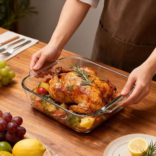 Glass Bakeware Dish Set by [Brand Name] - 6"x6" Square Baking Pan for Casserole, Lasagna & Brownies