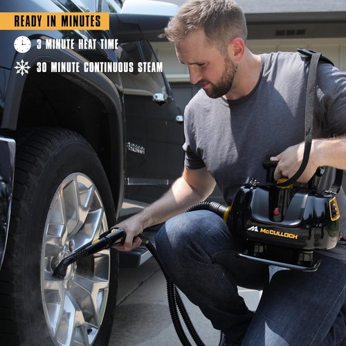 McCulloch MC1270 Portable Power Steam Cleaner - 30-Minute Runtime, 16 Accessories for Home & Car Detailing