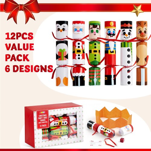 JOYIN 12 Pack Christmas Party Favors - Fun Hats, Jokes & Gifts for Holiday Dinner Decor | Perfect Stocking Stuffers for Kids