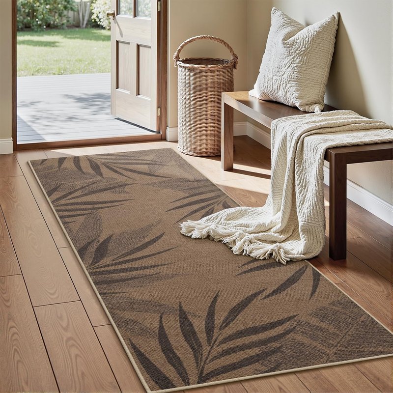 Jute 5x7 Area Rug Machine Washable Modern Woven Farmhouse Patio Rug Indoor Outdoor Throw Non-Slip Carpet for Entryway Dining Room Living Room Bedroom
