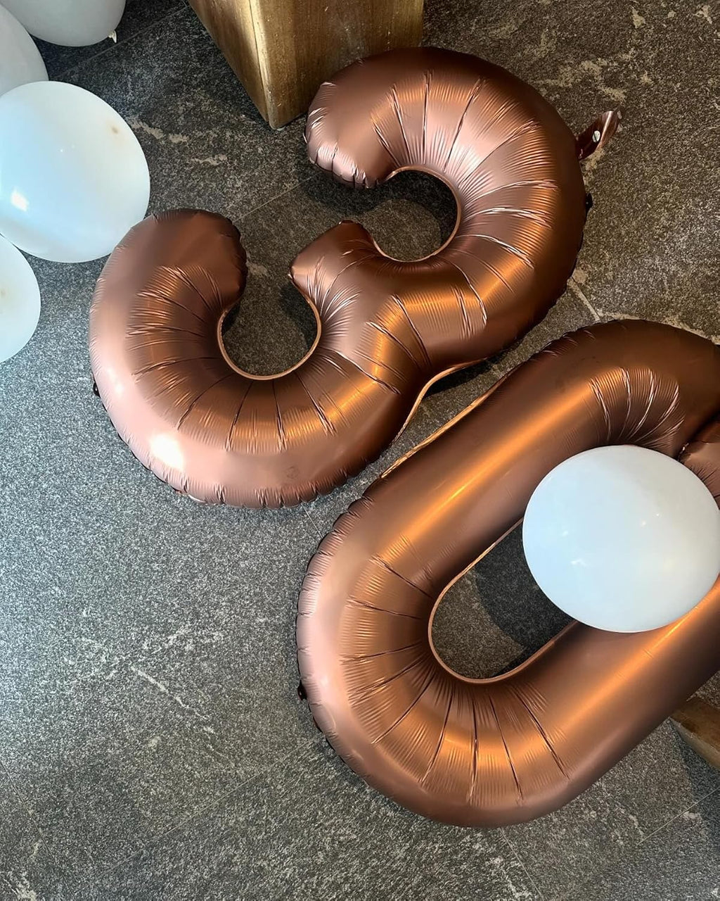 Number Balloons by Dark Brown | 40-Inch Coffee Brown 0 Balloon for Birthday Party Decorations