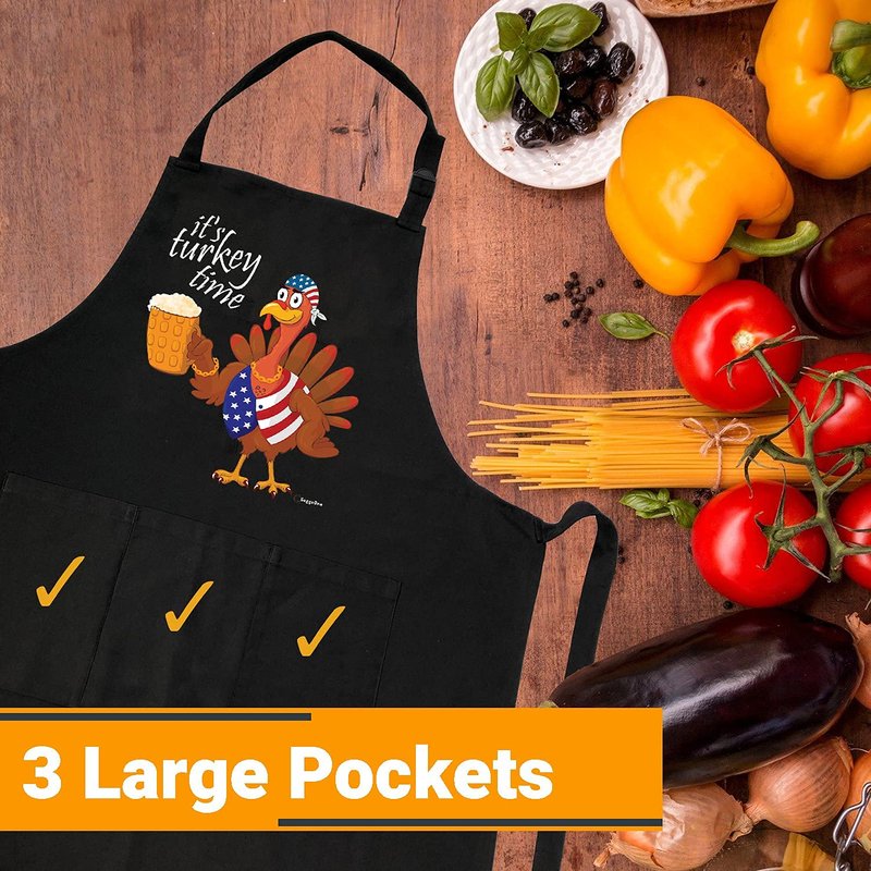 Funny Aprons for Men Women | One Size Fits All | Adjustable Strap | Premium Quality Chef Kitchen Grilling Apron with 3 Utility Pockets | Ideal BBQ Accessories | Unisex |