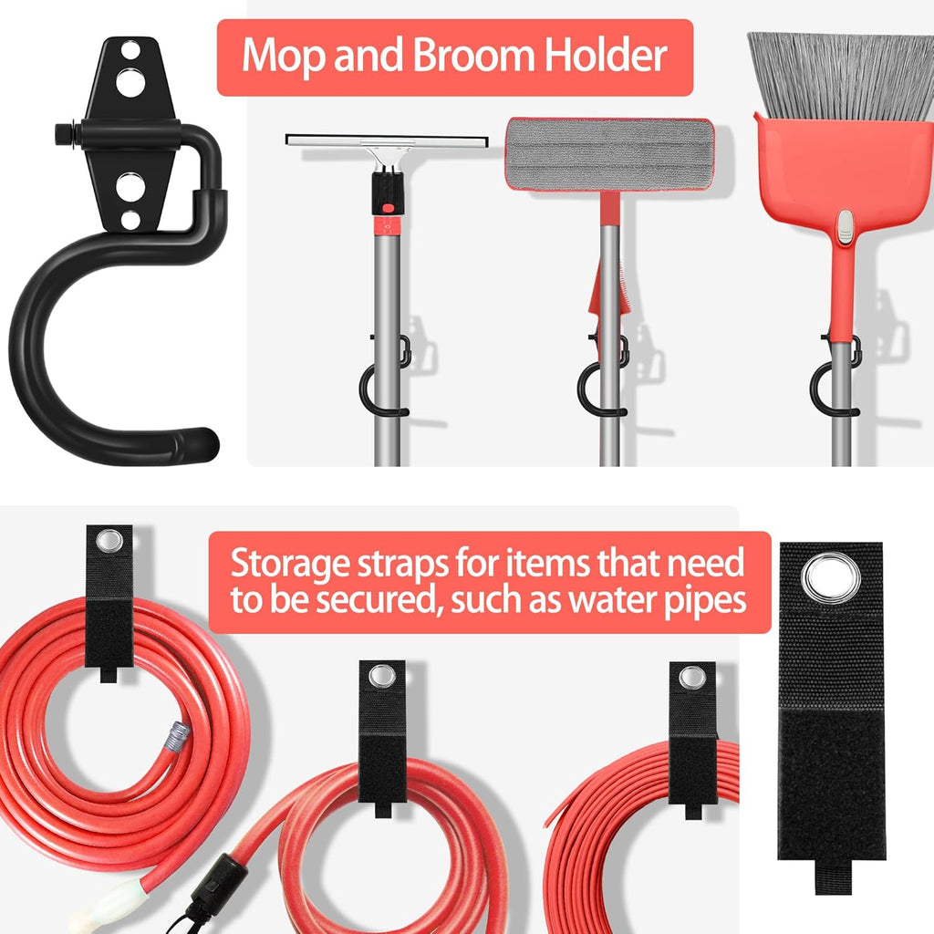 Skiennix 28 Pack Heavy Duty Garage Hooks - Non-Slip PVC Coated Storage Solution for Bikes, Ladders & Tools