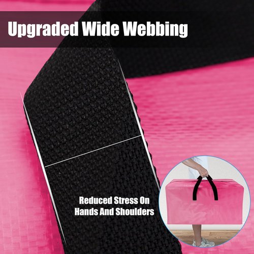 Cosy Family Extra Large Moving Bags - 8 Pack with Backpack Straps, Strong Handles & Zippers (40 Gal, Pink)