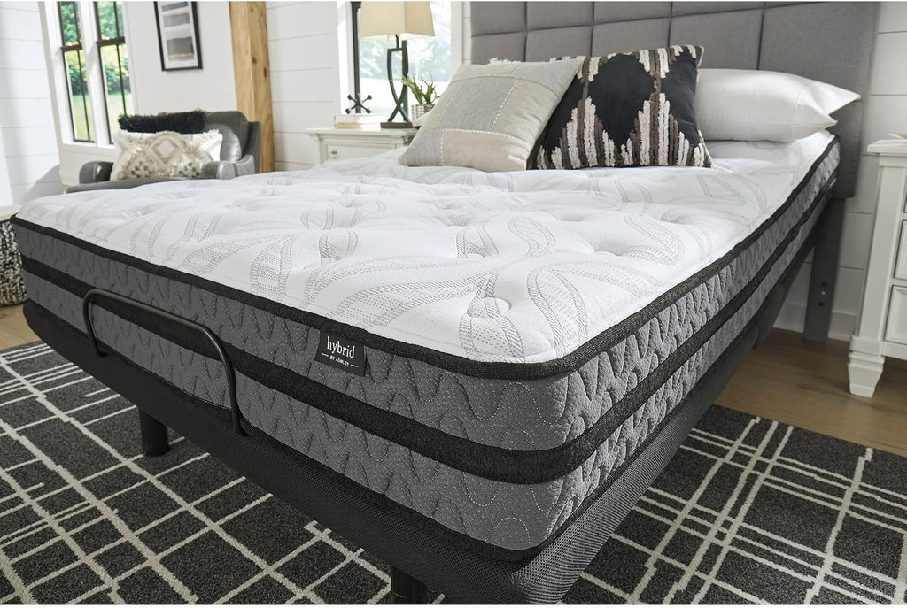 Signature Design by Ashley Queen Gel Memory Foam Mattress - 10 Inch Pocketed Hybrid for Pressure Relief & Lumbar Support