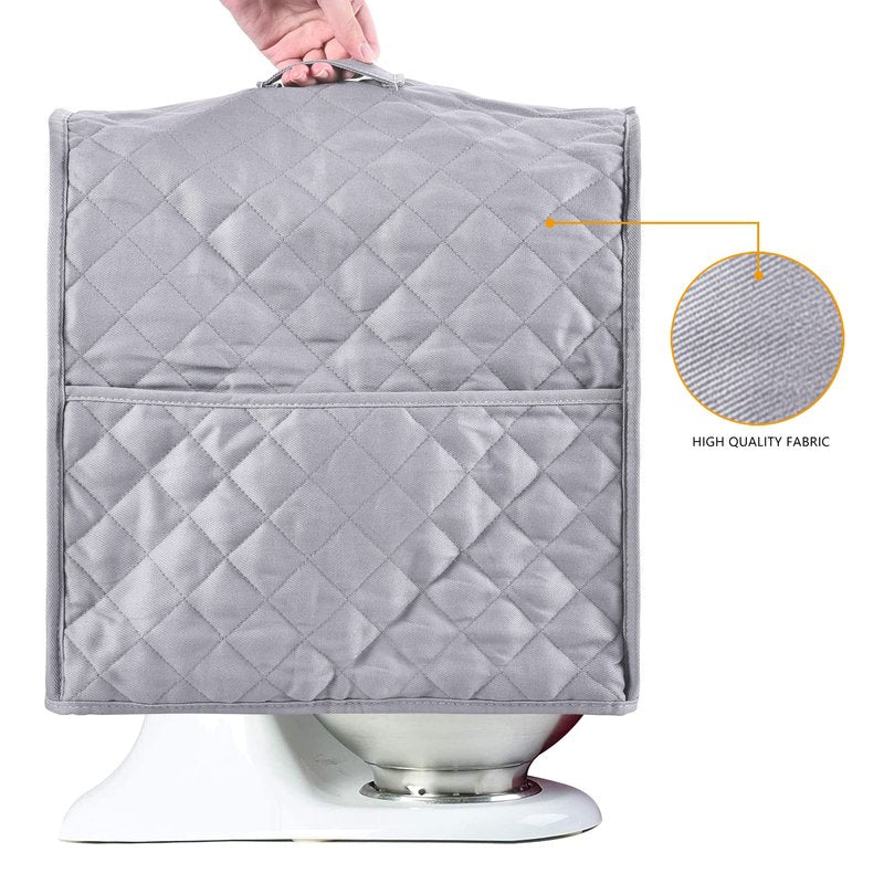 Stand Mixer Cover compatible with Kitchenaid Mixer, Fits All Tilt Head & Bowl Lift Models,Pure Cottot,Fine, Soft, Not Easy to Fade, Not Easy To Pilling (Grey, Fits for 6-8 Quart)