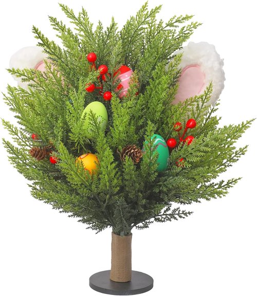 Allesgute Easter Decorations - 1Pc Artificial Egg Flower Table Ornament with Bunny Ears | Perfect for Home Decor & Spring Celebrations