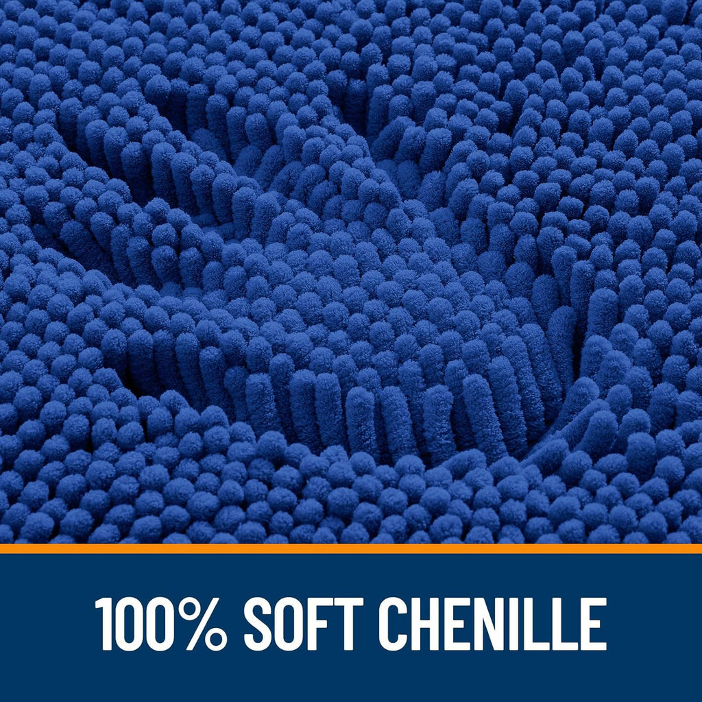 OLANLY Large Bath Rugs - Extra Soft Chenille, Quick Dry & Machine Washable | 70x46 Royal Blue