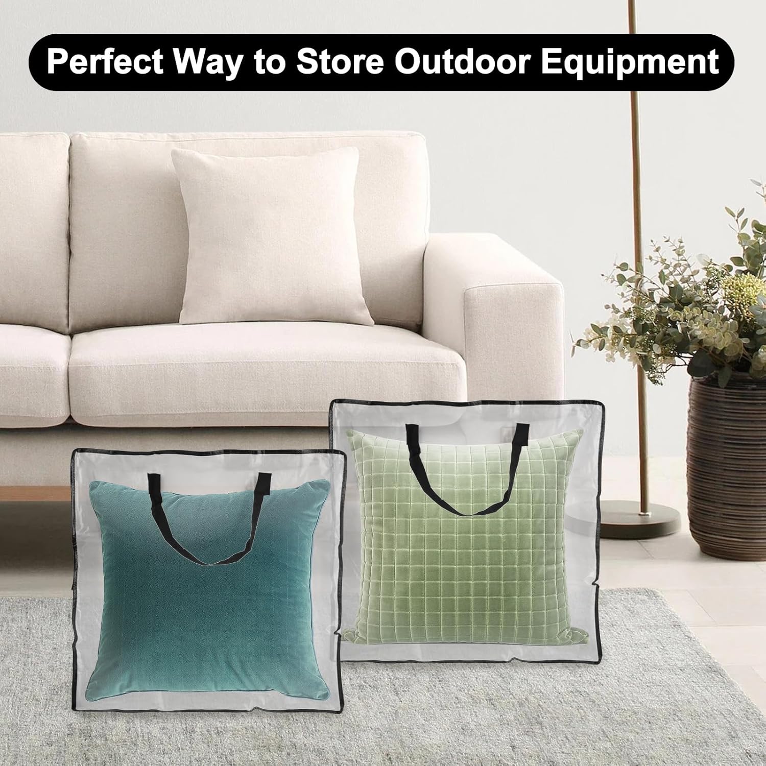 Skiennix Wreath Storage Bag - 5 Pack 26x9 Inch Zippered Organizer with Handles for Christmas Decor