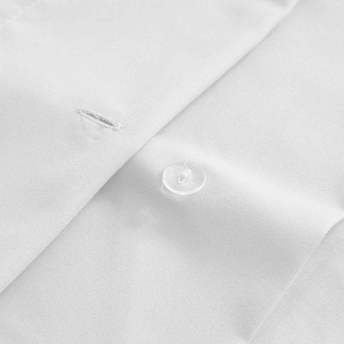 Mellanni Duvet Cover Set - 5 PC Luxury Bedding Collection - Extra Soft & Cooling Microfiber | Queen, White