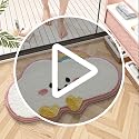 Cloud Shaped Smile Face Bath Mat - Soft Absorbent Non-Slip Rug for Kids Room