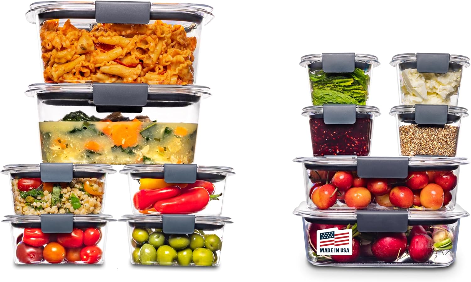 Rubbermaid Brilliance Airtight Food Storage Containers - 24-Piece BPA-Free Set for Meal Prep & Leftovers
