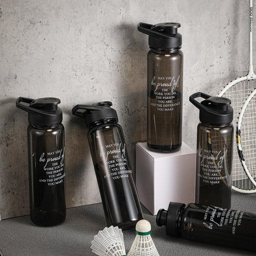 24 Pack Thank You Gifts Water Bottle Employee Coworker Team Appreciation Gifts 24 oz Inspirational Sports Bottles for Staff Women Men May You Be Proud of The Work Plastic Bottle, Black