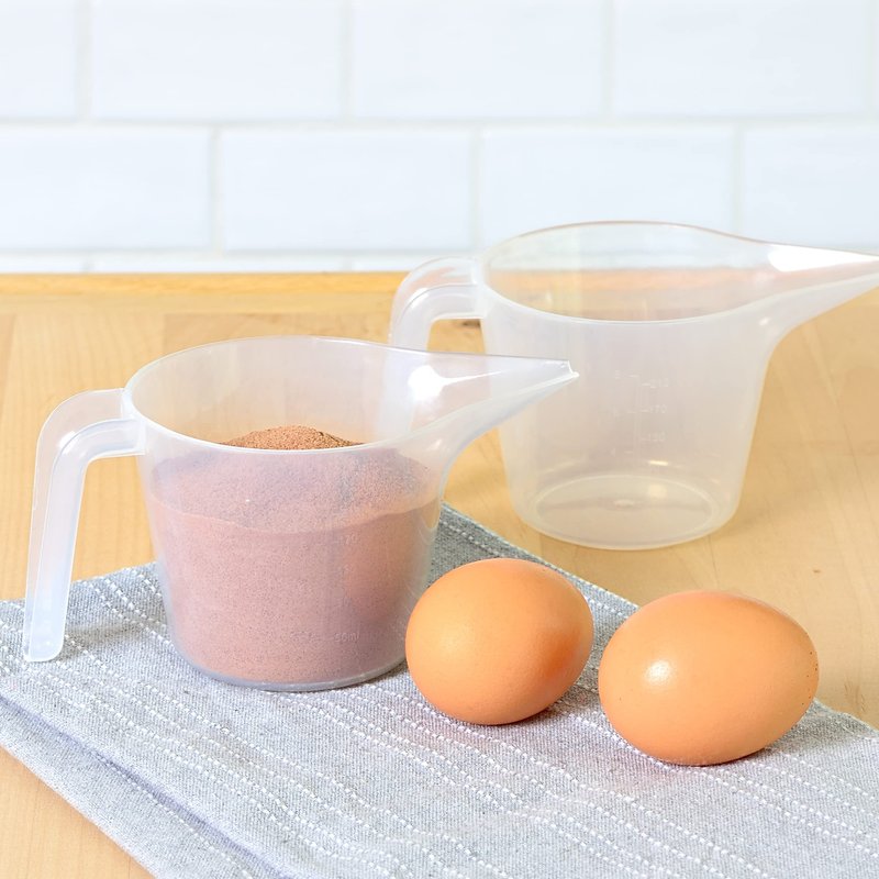 Youngever 4 Pack Plastic Measuring Cups, Clear Measuring Cups (1 Cup Capacity)